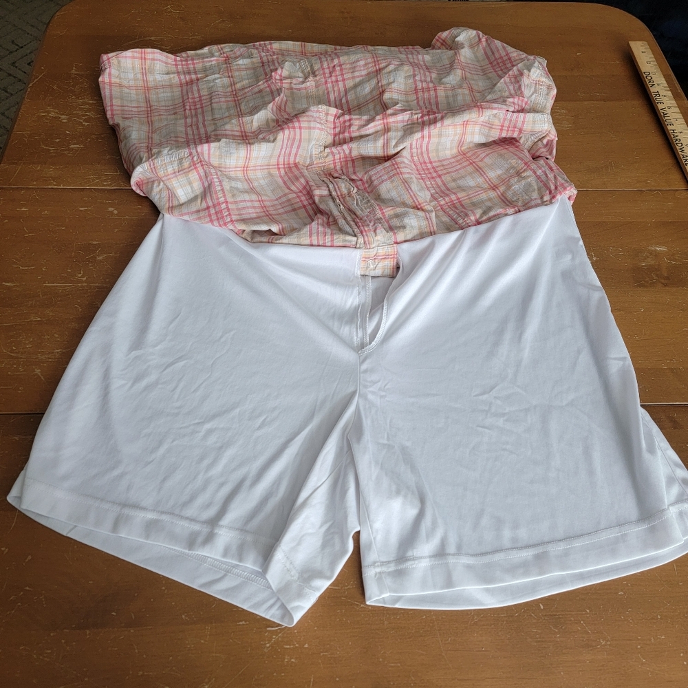 CJ Banks Coral Plaid Mini Skirt With Built In Shorts Plus Size 22W - Picture 11 of 12